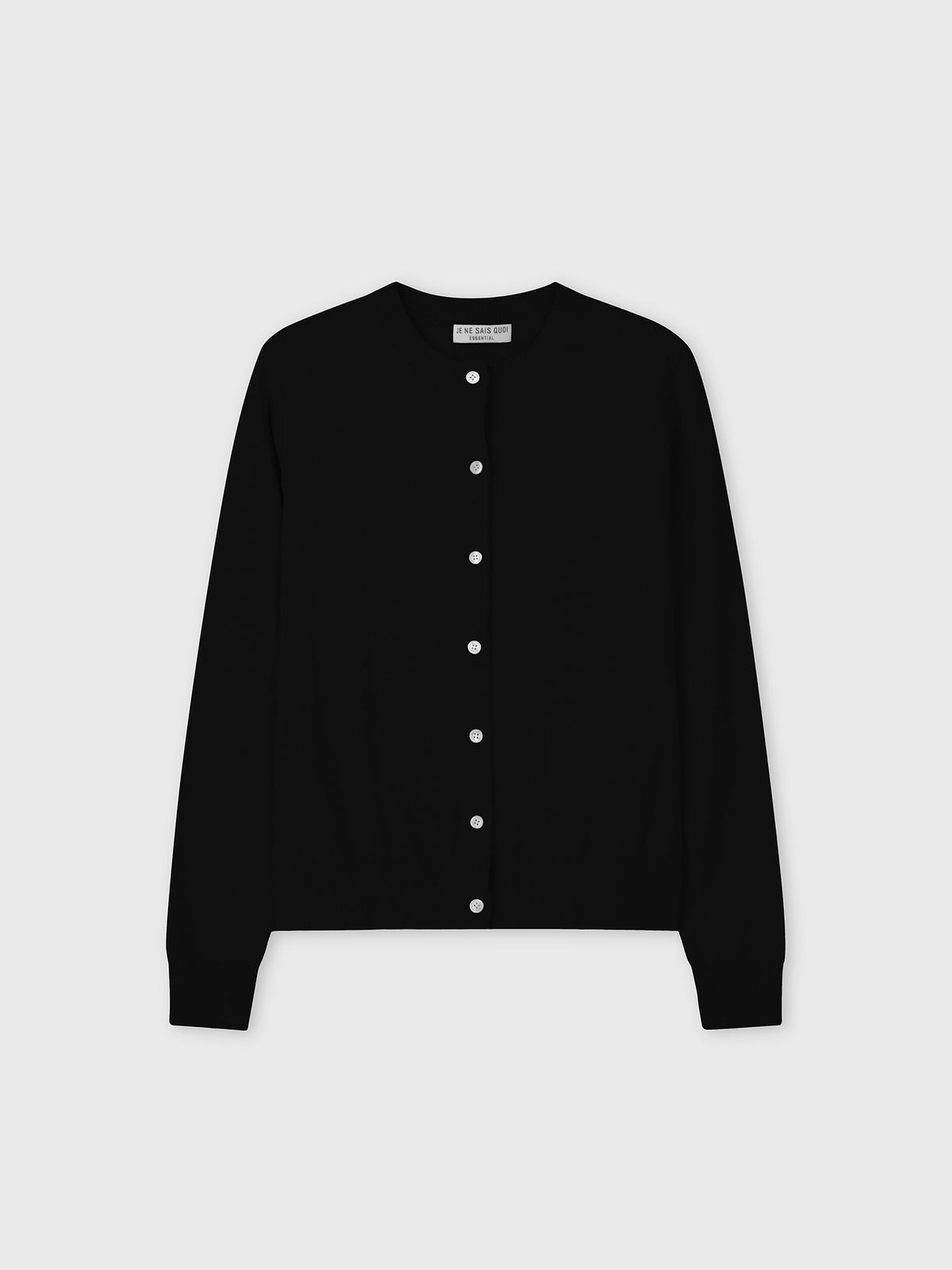 주느세콰(JE NE SAIS QUOI) 에센셜 크루넥 기본 캐시미어 가디건_블랙