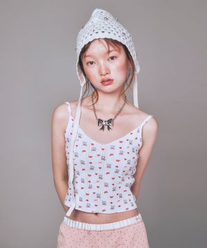 PETITE PATTERN SLEEVELESS WHITE