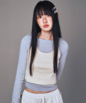 HALTER NECK LAYERED LONG SLEEVE LIGHT BLUE