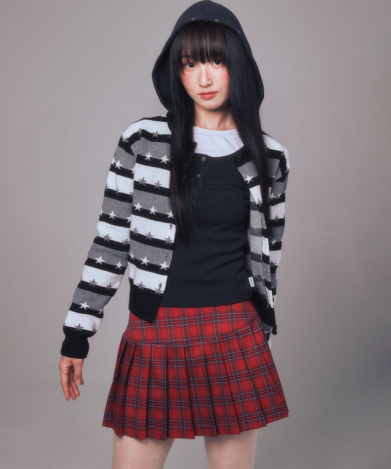 STAR STRIPE CARDIGAN BLACK