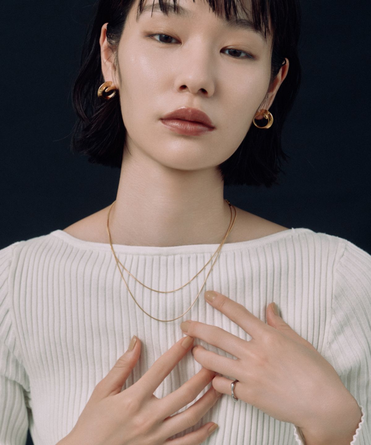 노비스도쿄(NOVICE TOKYO) 라운드 체인 목걸이 2종 세트 Round Chain Necklace 2 set［Stainless］/ Gold