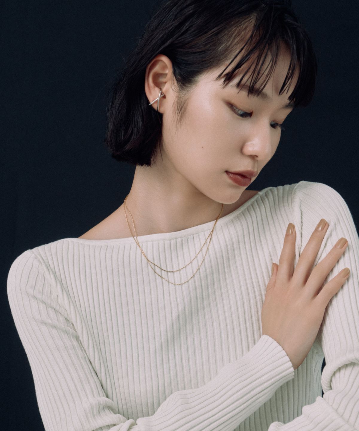 노비스도쿄(NOVICE TOKYO) 오버랩 체인 목걸이 2세트 Overlap Chain Necklace 2 set［Stainless］/ Gold
