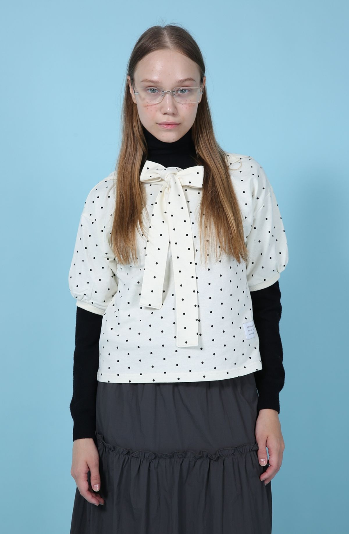 언어더컬러(ANOTHER COLOR) Dot Layered Hoodie ( IVORY )