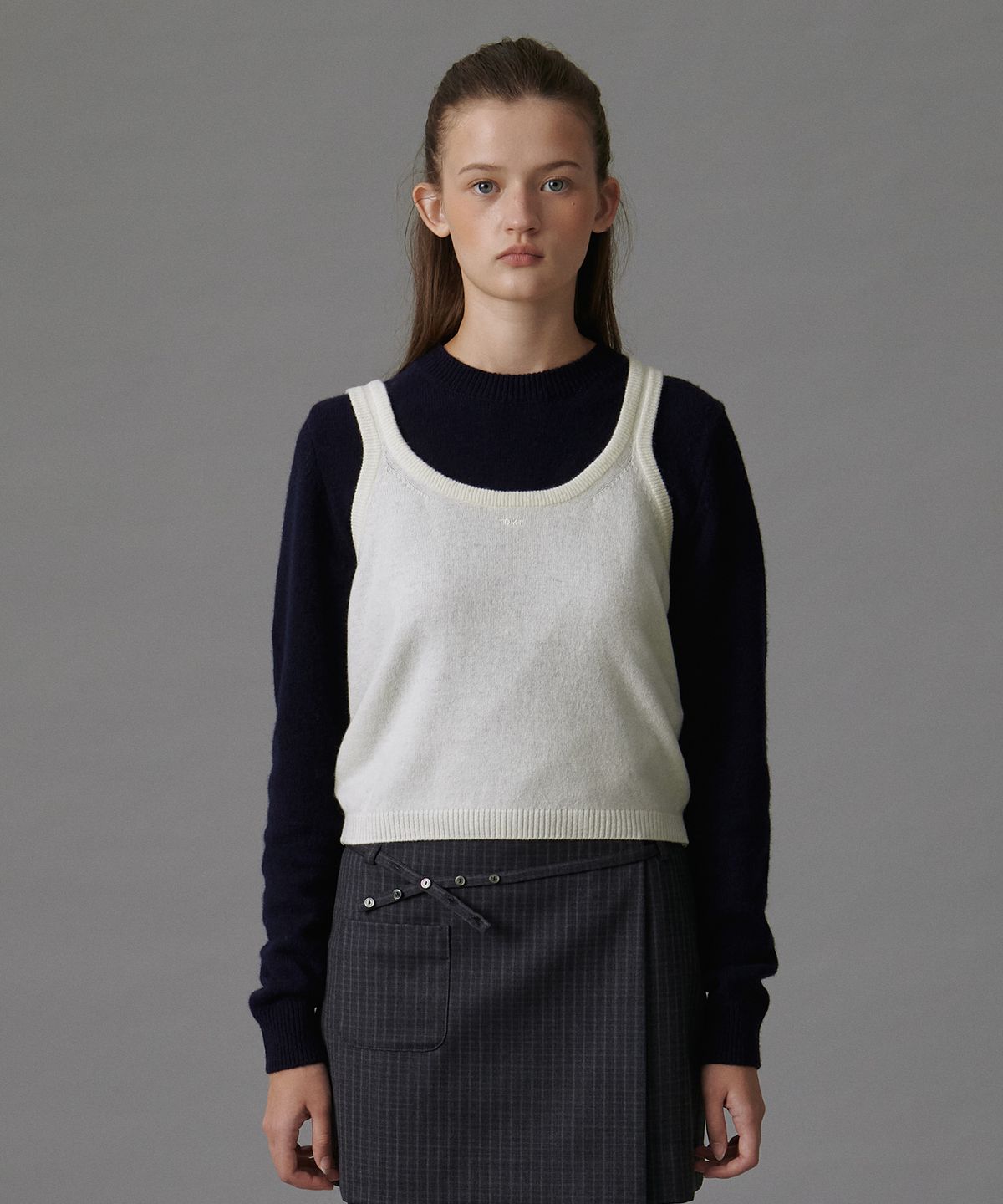 튜드먼트(TTUDEMENT) TWO-WAY KNIT BUSTIER IVORY