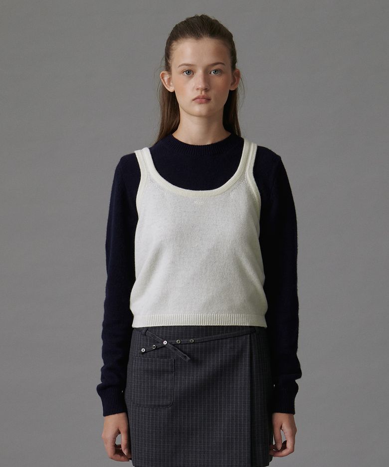 [브랜드위크 20%쿠폰] TWO-WAY KNIT BUSTIER IVORY