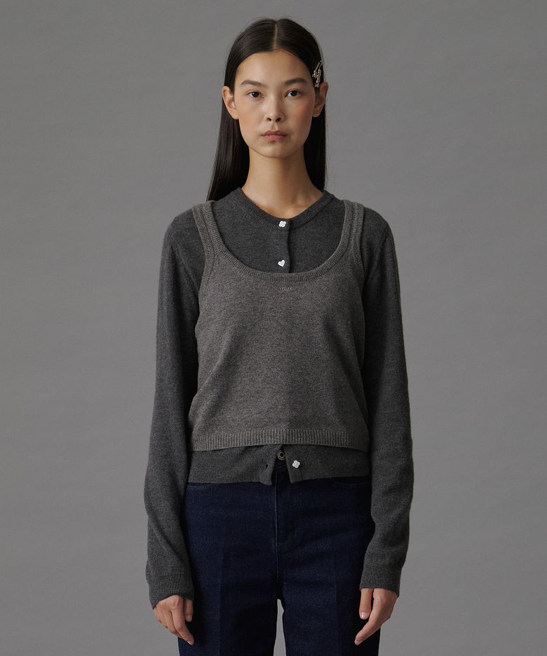 [브랜드위크 20%쿠폰] TWO-WAY KNIT BUSTIER CHARCOAL