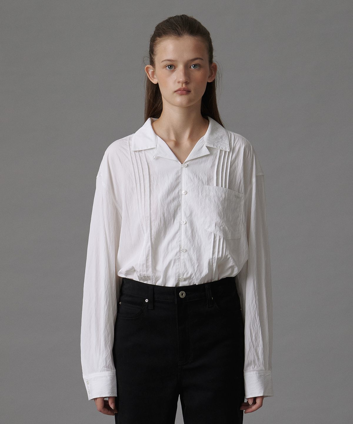 튜드먼트(TTUDEMENT) PINTUCK BLOUSE IVORY