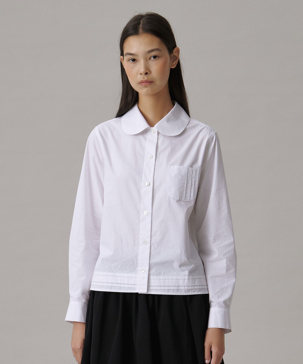 튜드먼트(TTUDEMENT) ROUND COLLAR SHIRT_WHITE