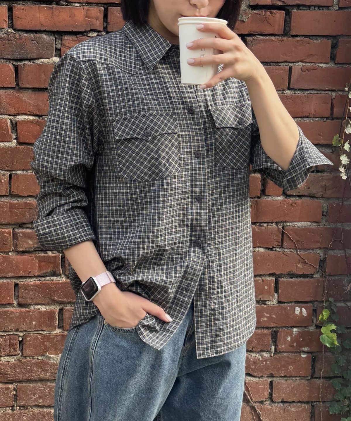 튜드먼트(TTUDEMENT) WESTERN CHECK SHIRT_BROWN