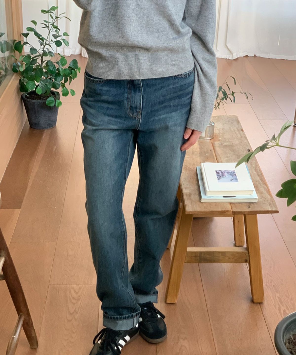 튜드먼트(TTUDEMENT) SLIM STRAIGHT DENIM PANTS_BLUE