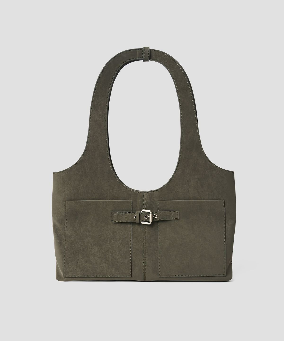 튜드먼트(TTUDEMENT) 60s OVAL HANDLE POCKET BAG KHAKI