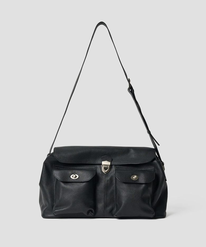 [브랜드위크 20%쿠폰] FLAP POCKET SATCHEL BAG BLACK