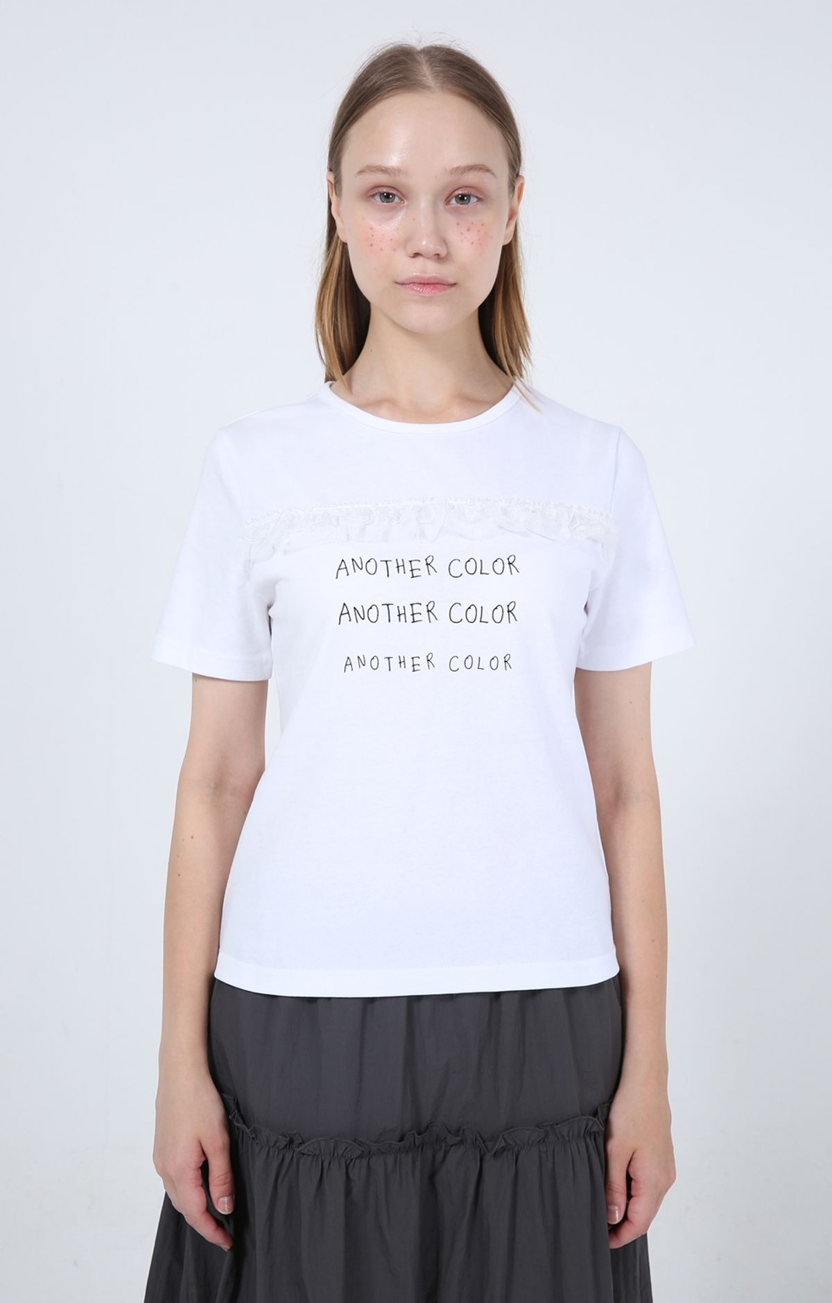 언어더컬러(ANOTHER COLOR) Another Lace T-shirt ( WHITE )