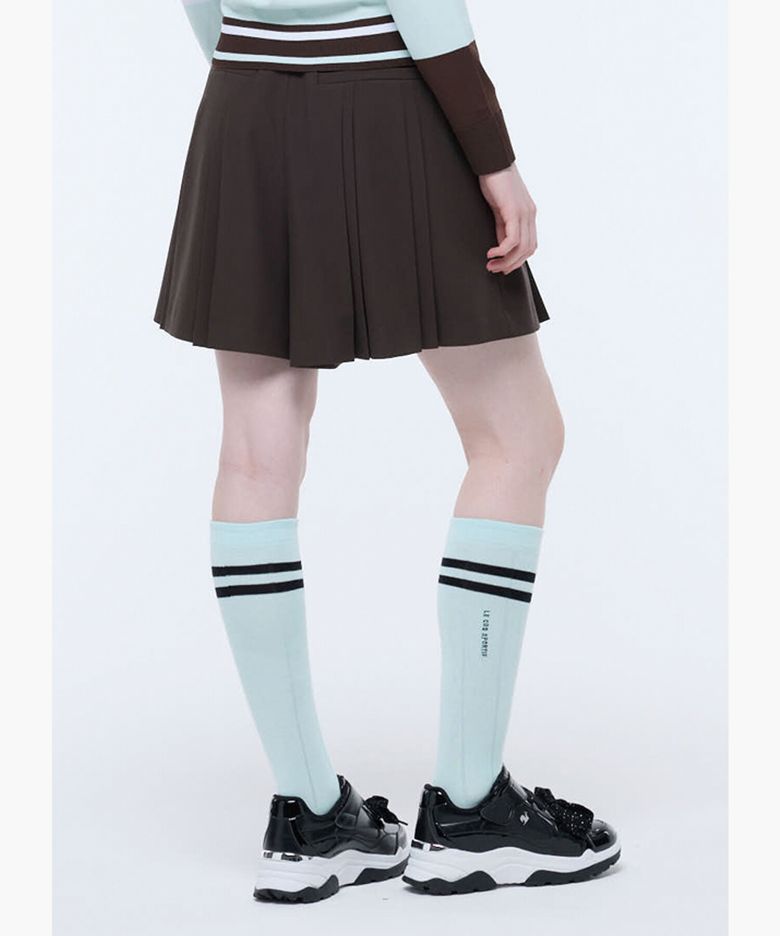 여성 컬러배색 골지 니삭스 (GQ322LKS83)