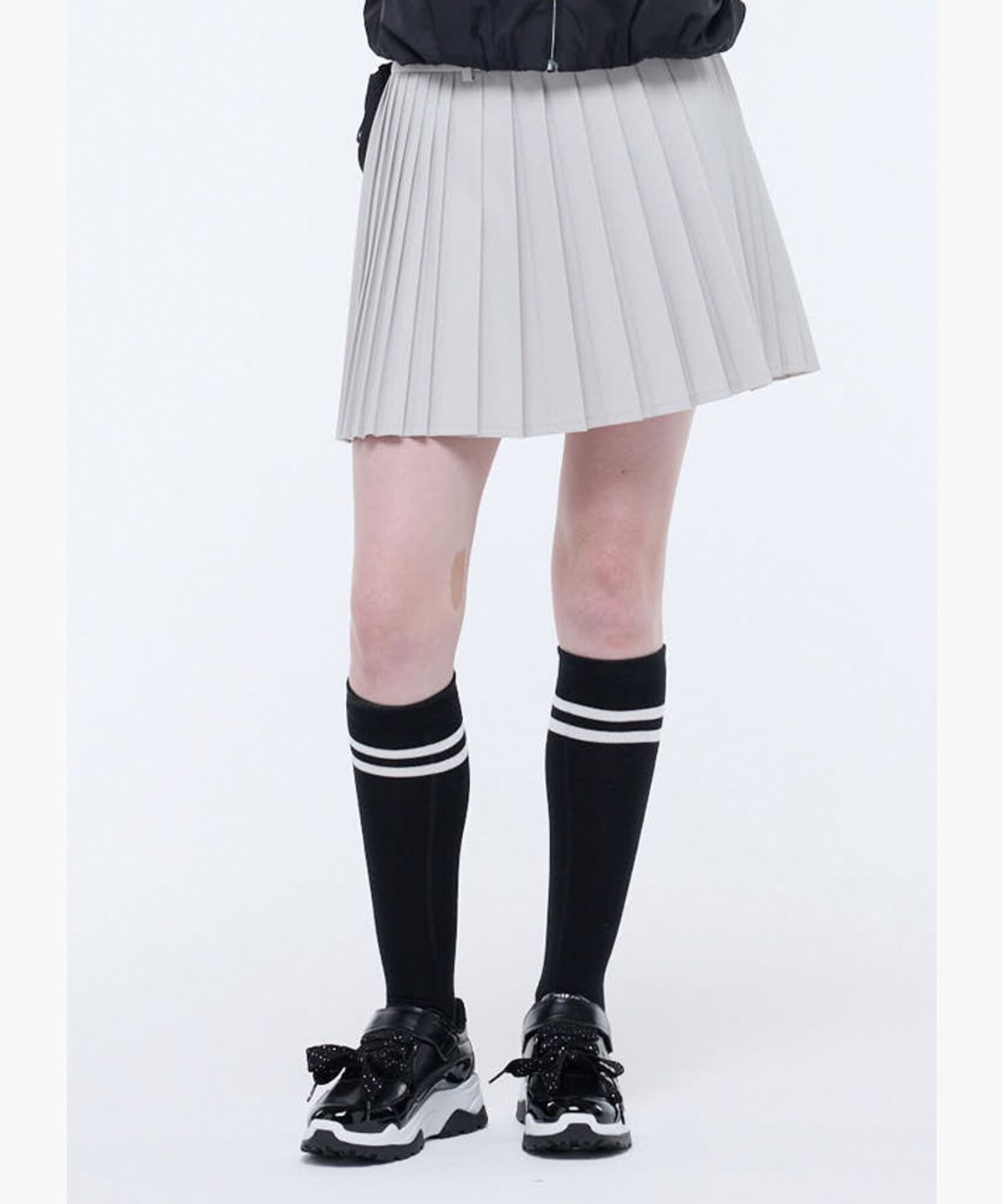 르꼬끄 골프(LECOQ GOLF) 여성 컬러배색 골지 니삭스 (GQ322LKS83)