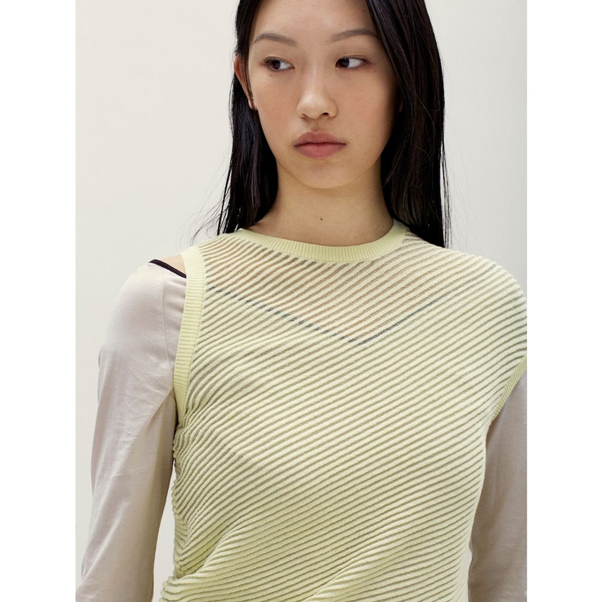 앙개(ANGGAE) Unbalanced Twill Knit   Lemon