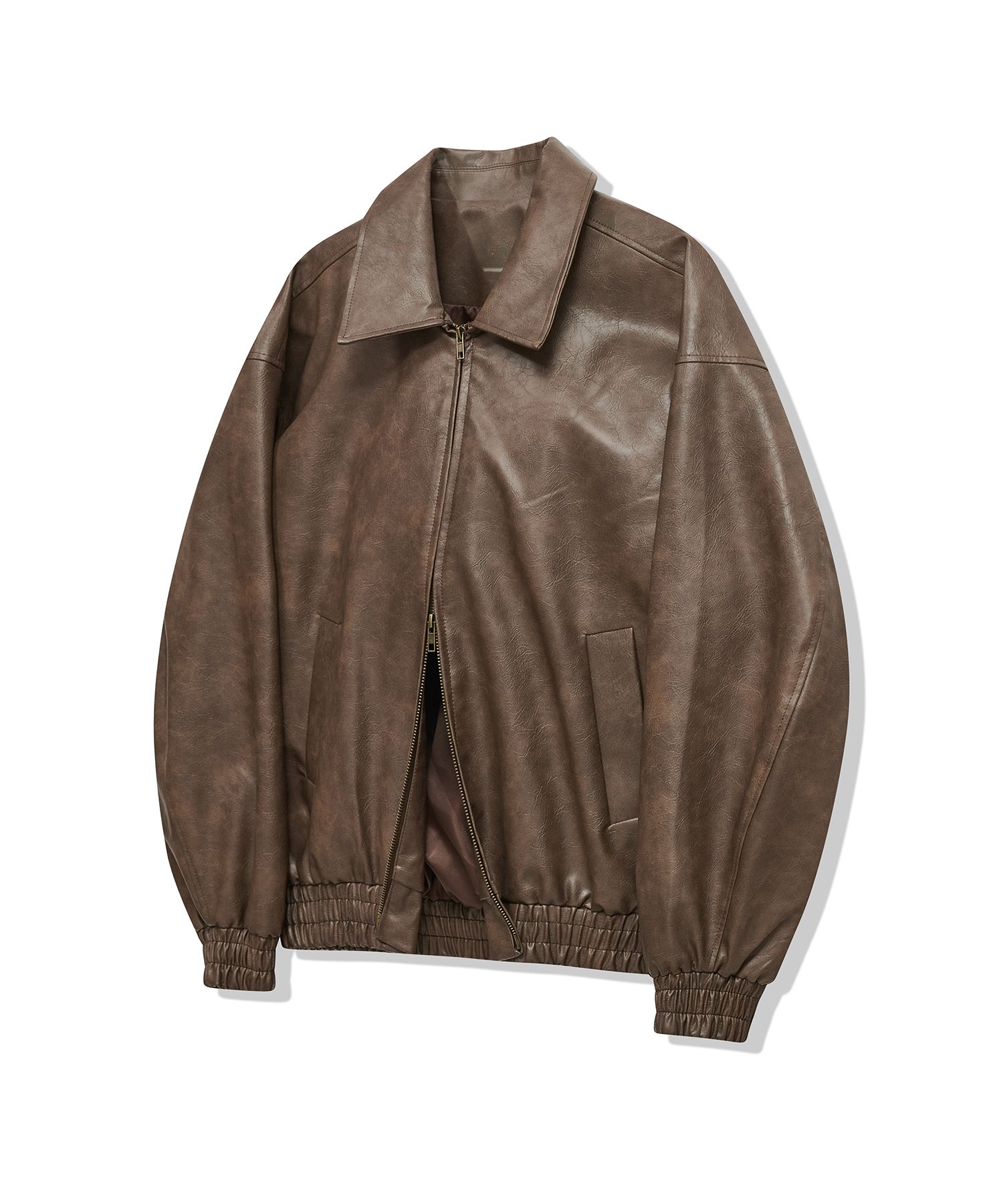 ジャケット・アウター SUPERSUB Leather Jumper musinsa MUSINSA | EASY NO EASY Washed leather padded jumper - brown