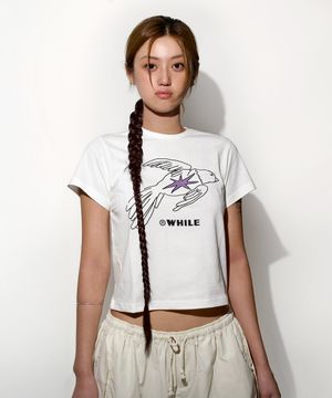 프리 버드 크롭 반팔 클라이밍 티셔츠 등산 헬스 (WHITE)