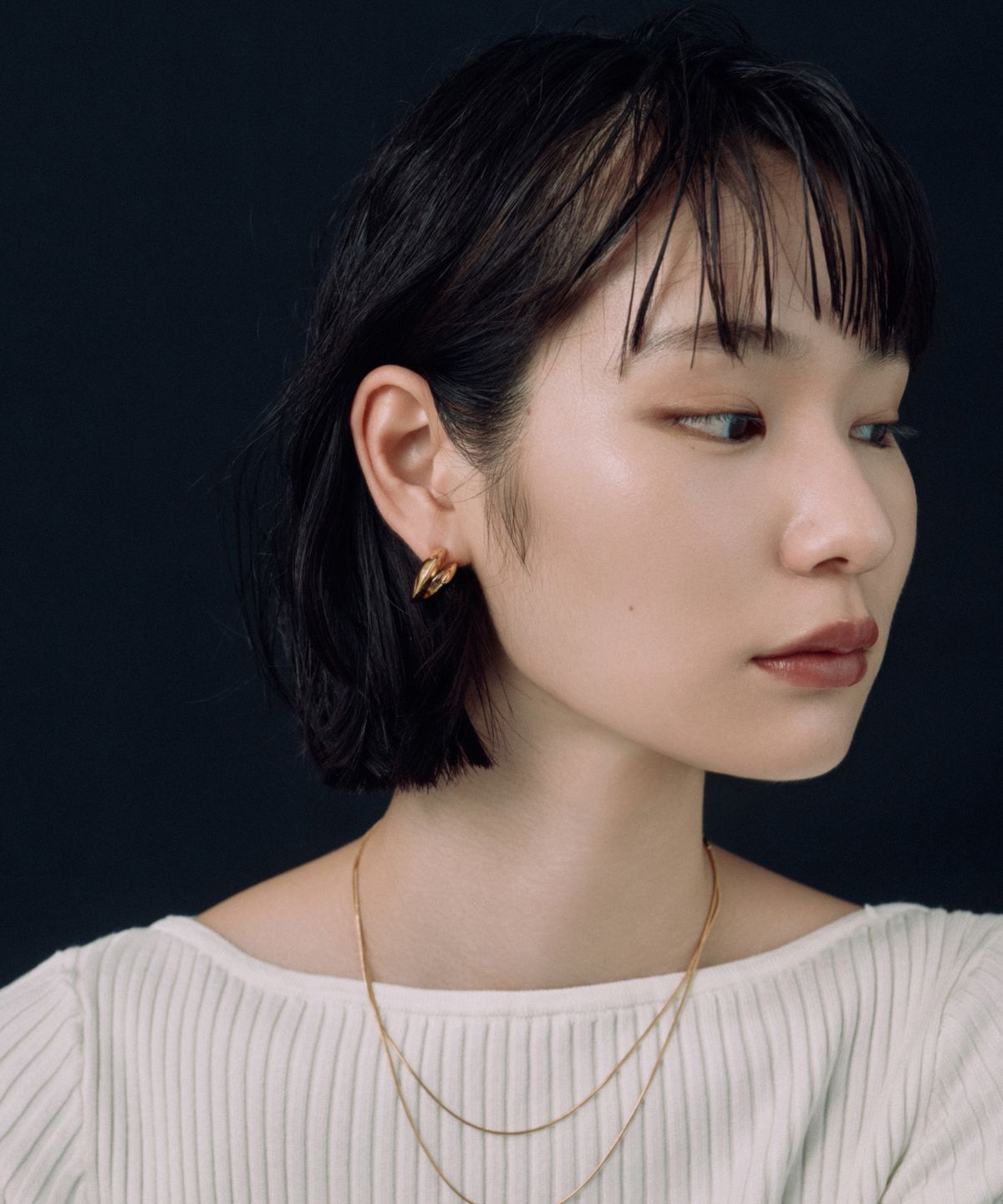 노비스도쿄(NOVICE TOKYO) 컬 피어스 Curl Pierce［Stainless］/ Gold