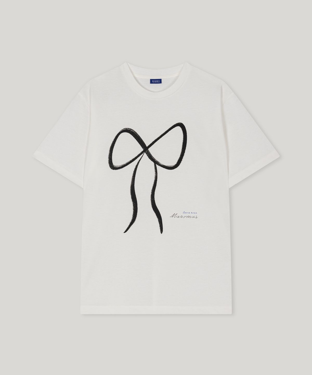 무아르무스(MUARMUS) Ribbon Drawing T-shirt [Ivory]