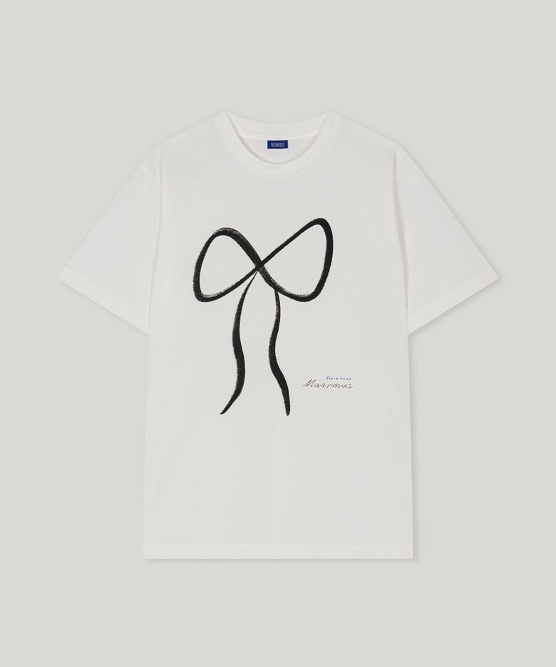 Ribbon Drawing T-shirt [Ivory]