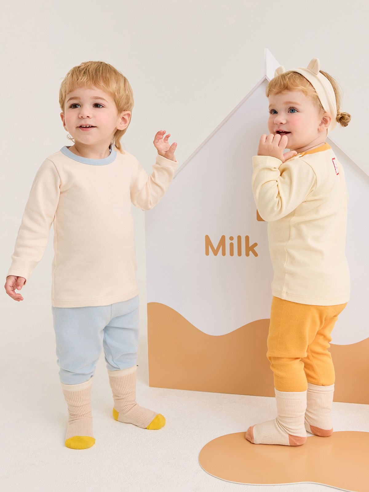 밀크베이비(MILKBABY) 마카롱컬러 유아내의세트