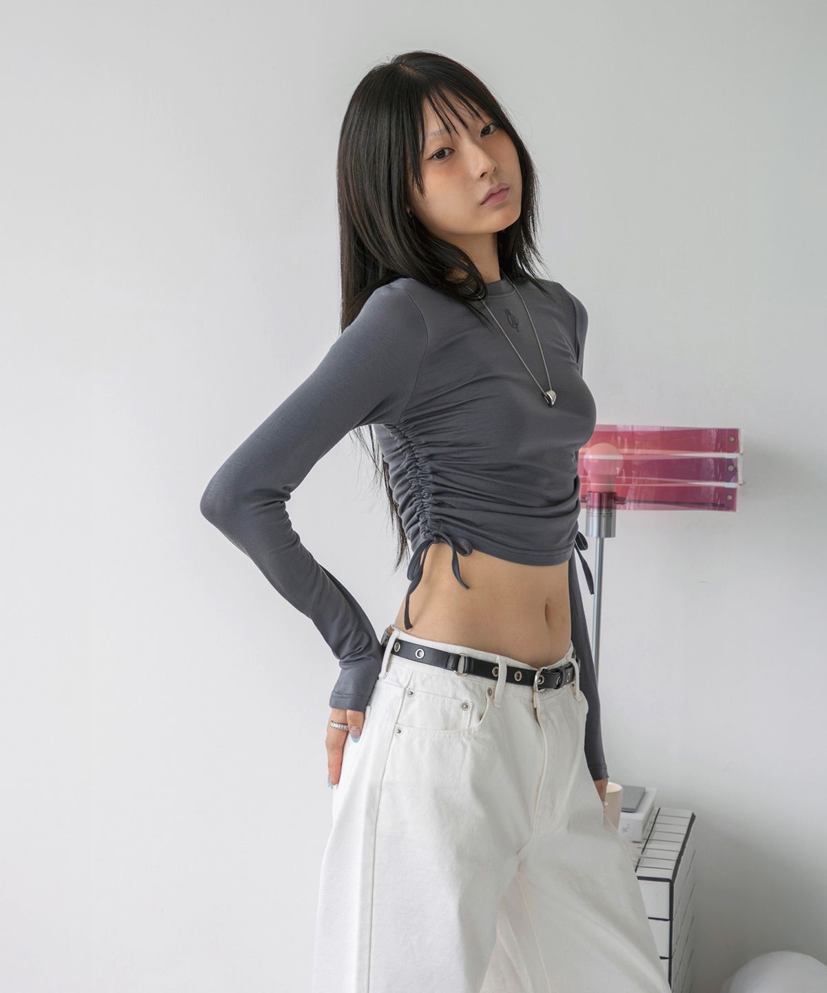 탑걸(TOPGIRL) TENCEL ADJUSTABLE DRAWSTRING TOP_T216TP105