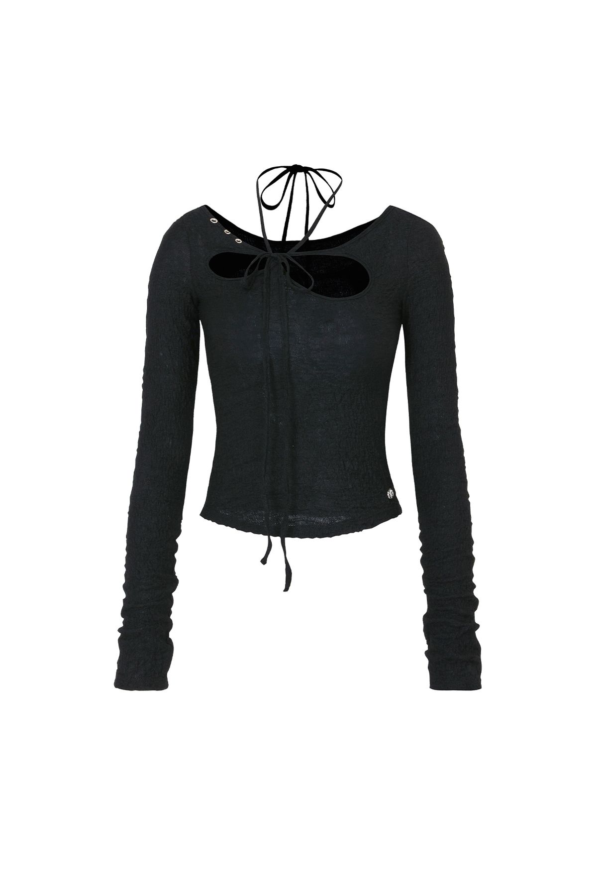 페인오어플레져(PAINORPLEASURE) WRINKLED ORCHID TOP black