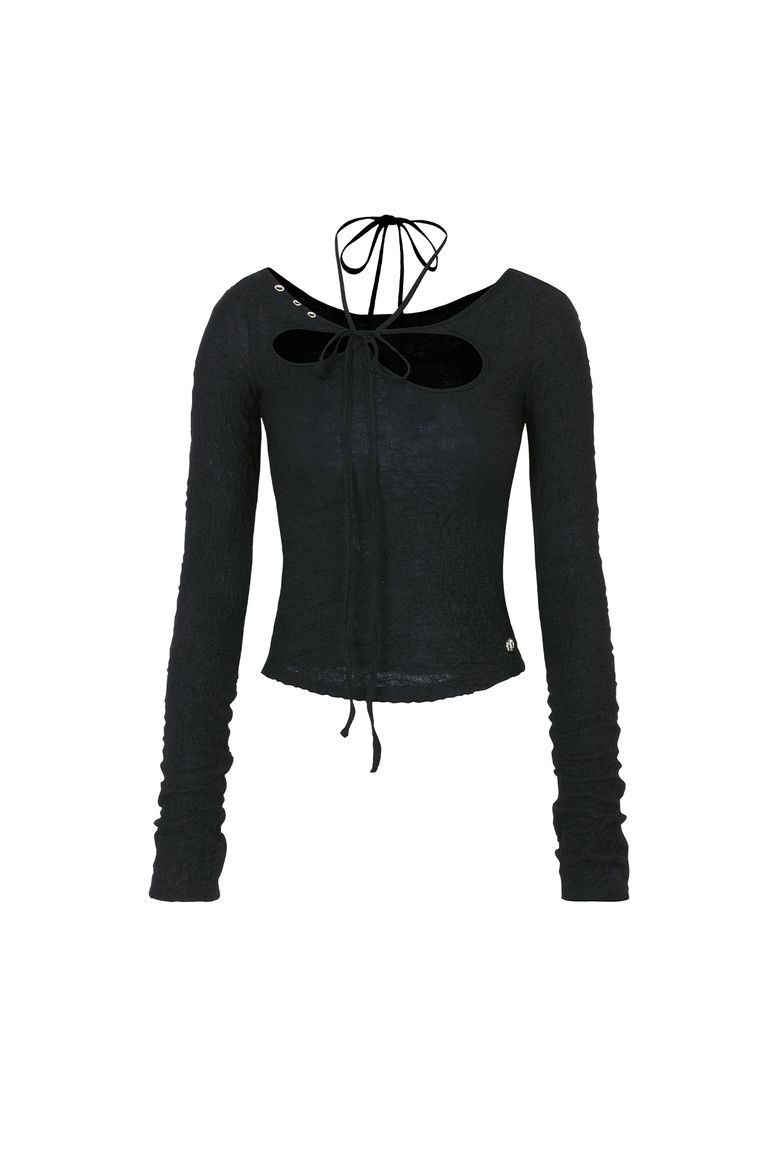 WRINKLED ORCHID TOP black