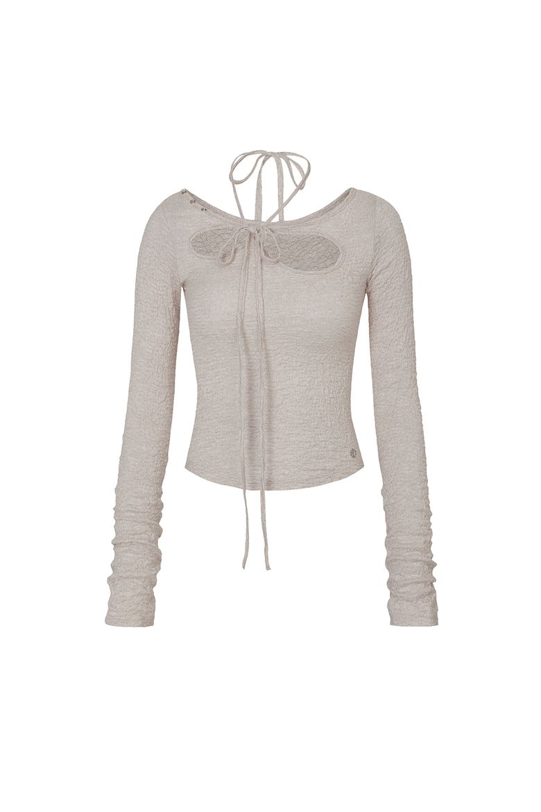 WRINKLED ORCHID TOP beige