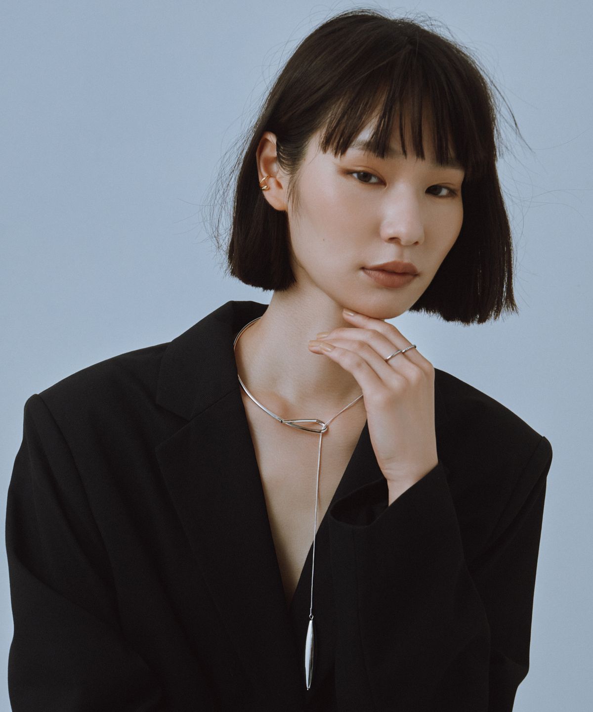 노비스도쿄(NOVICE TOKYO) 미니 더블 레이어드 이어커프 Mini Double Nuance Ear Cuff/ Gold