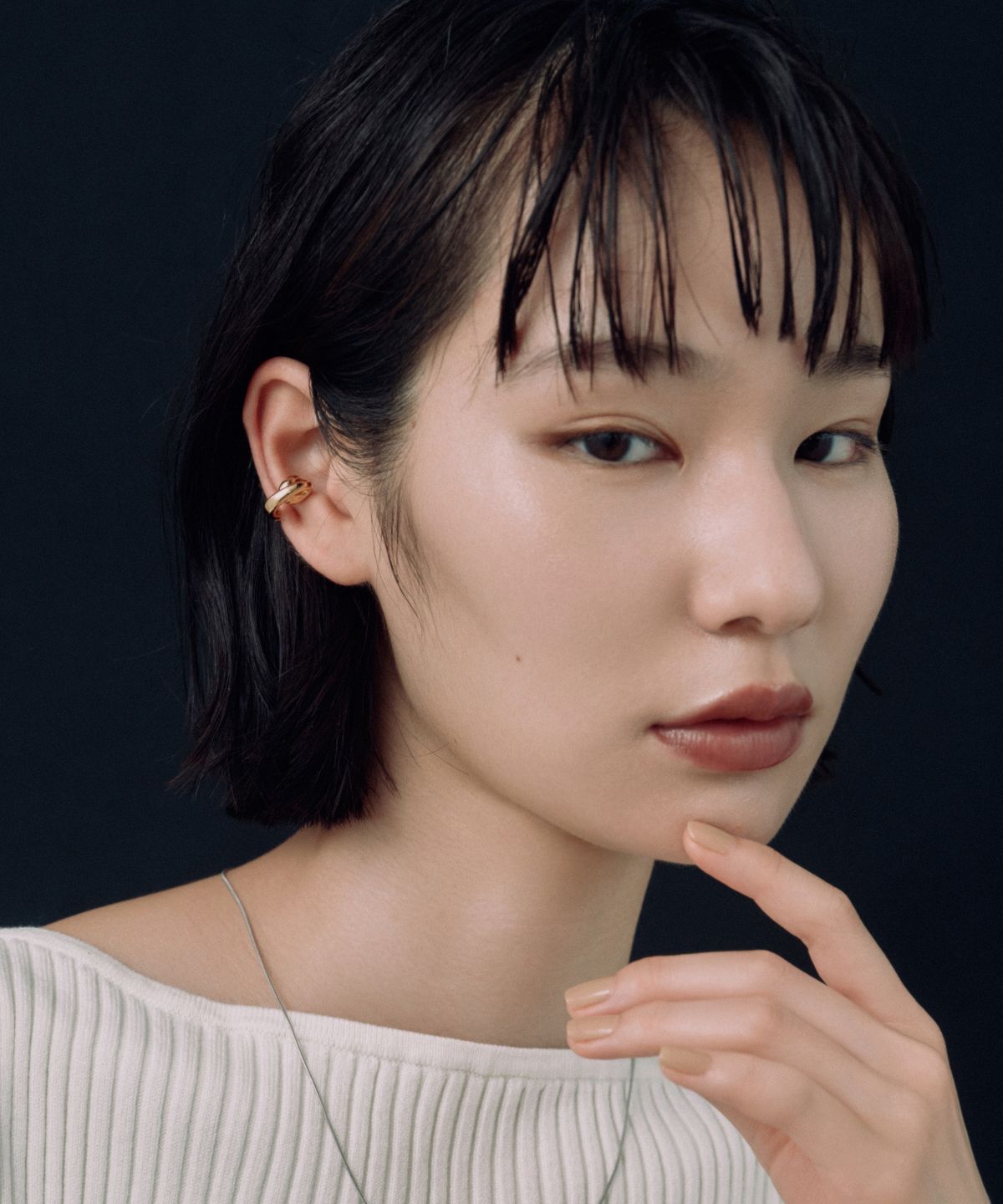 노비스도쿄(NOVICE TOKYO) 나선형 오픈 후프 이어커프 Spiral Open Hoop Ear Cuff/ Gold