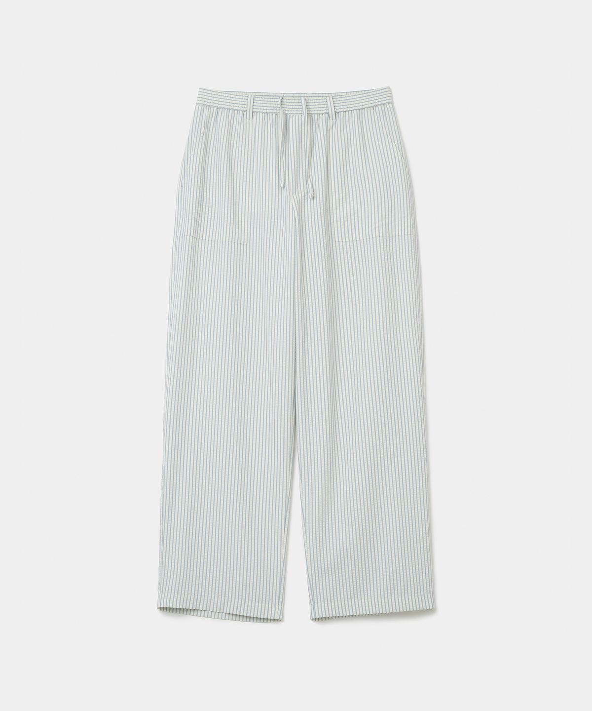 유니폼브릿지(UNIFORM BRIDGE) seersucker fatigue pants blue stripe