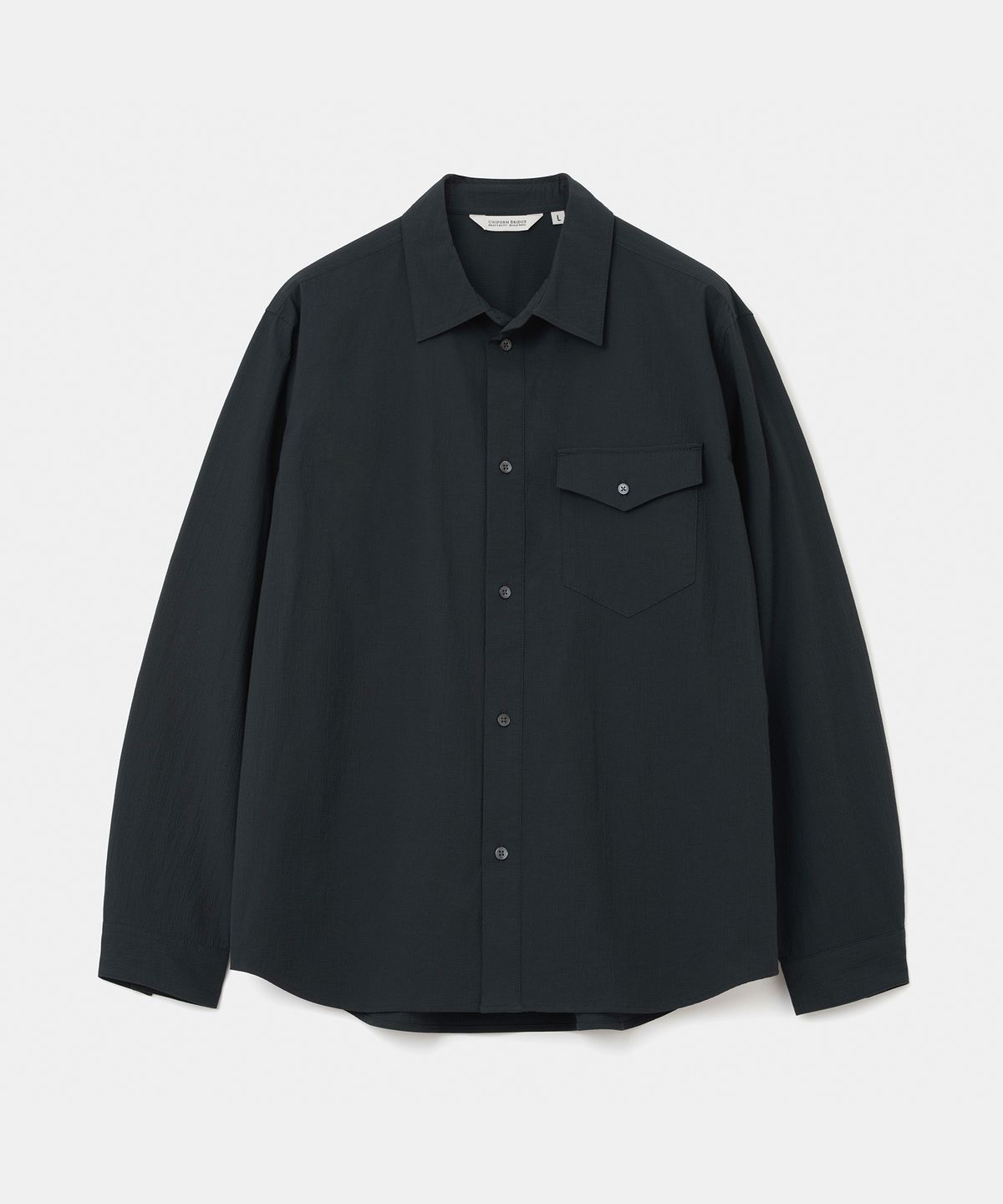 유니폼브릿지(UNIFORM BRIDGE) seersucker pocket shirt black