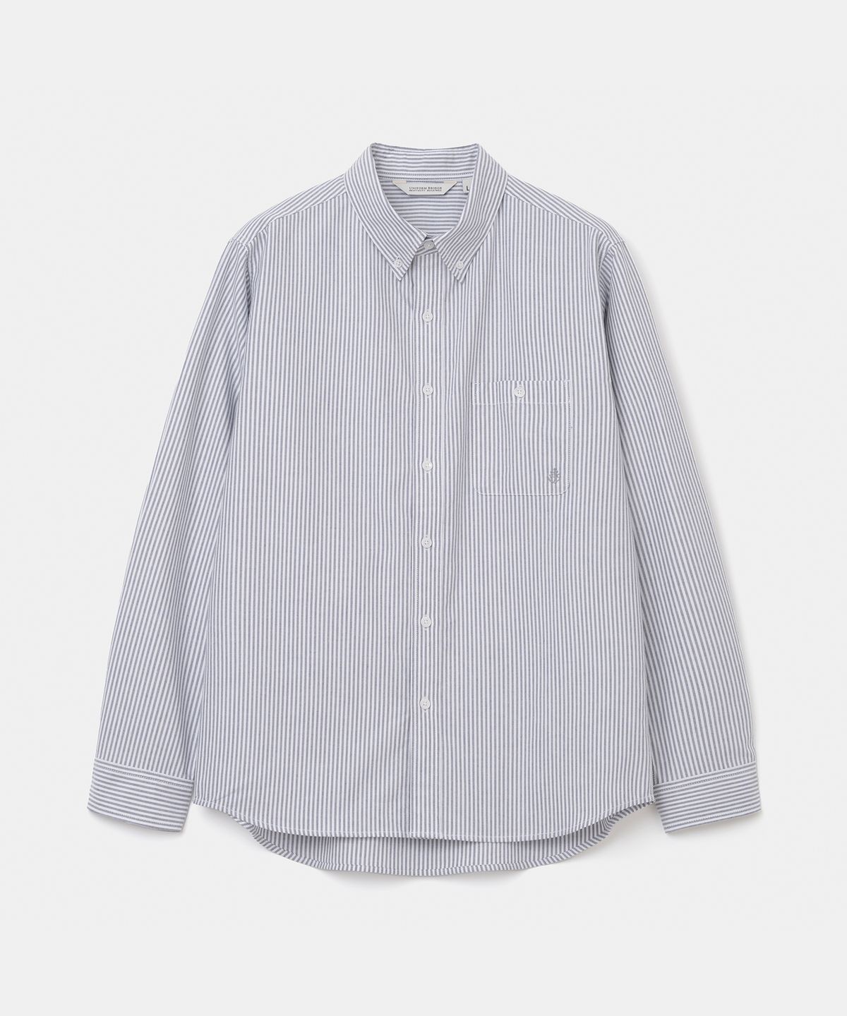 유니폼브릿지(UNIFORM BRIDGE) button down oxford shirt grey stripe