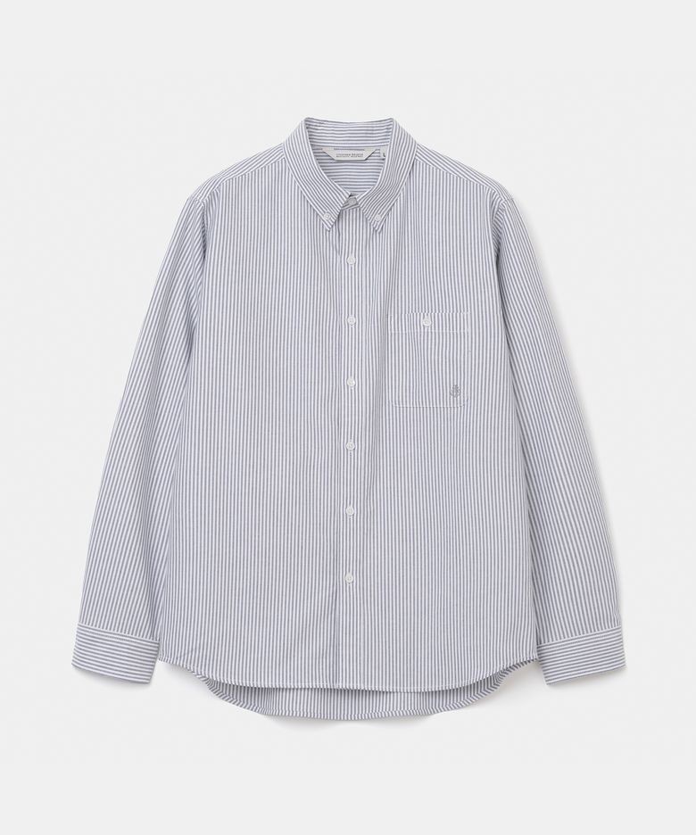 button down oxford shirt grey stripe