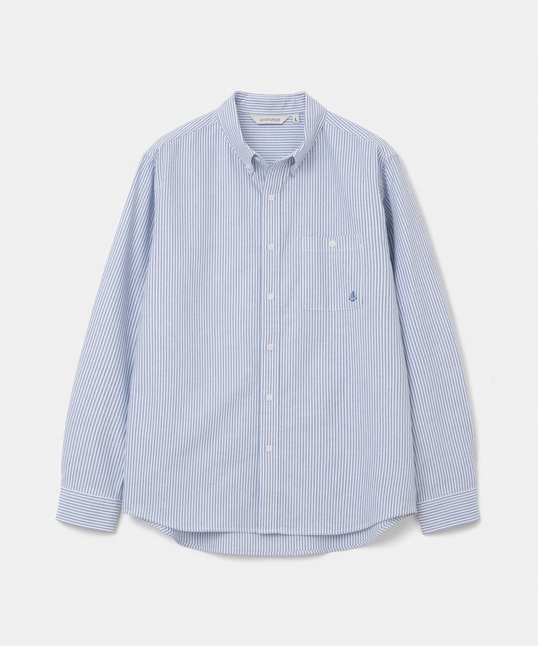 button down oxford shirt blue stripe