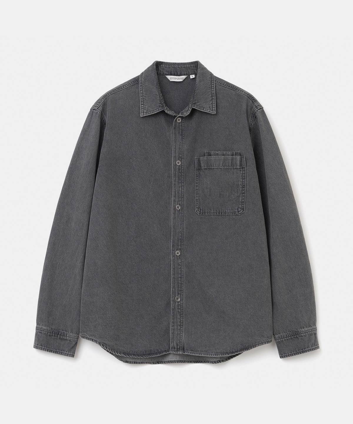 유니폼브릿지(UNIFORM BRIDGE) denim pocket shirt 7oz grey