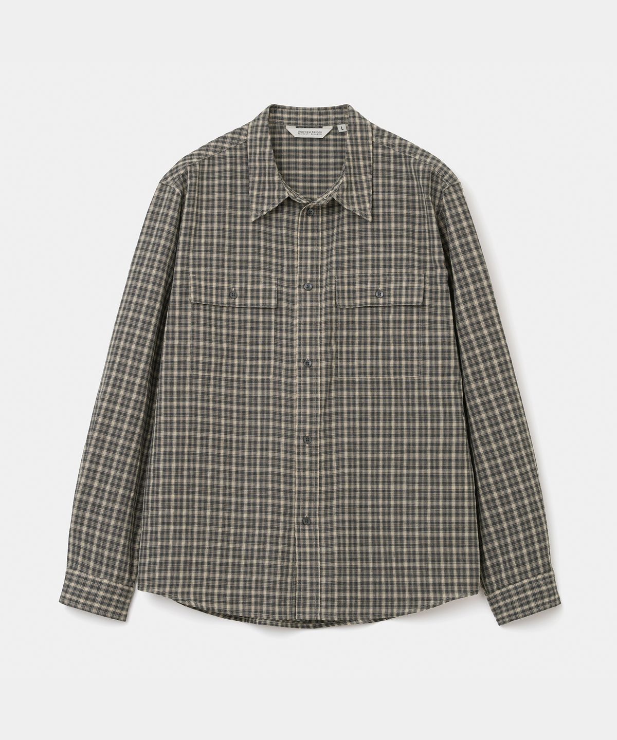 유니폼브릿지(UNIFORM BRIDGE) vintage check pocket shirt black