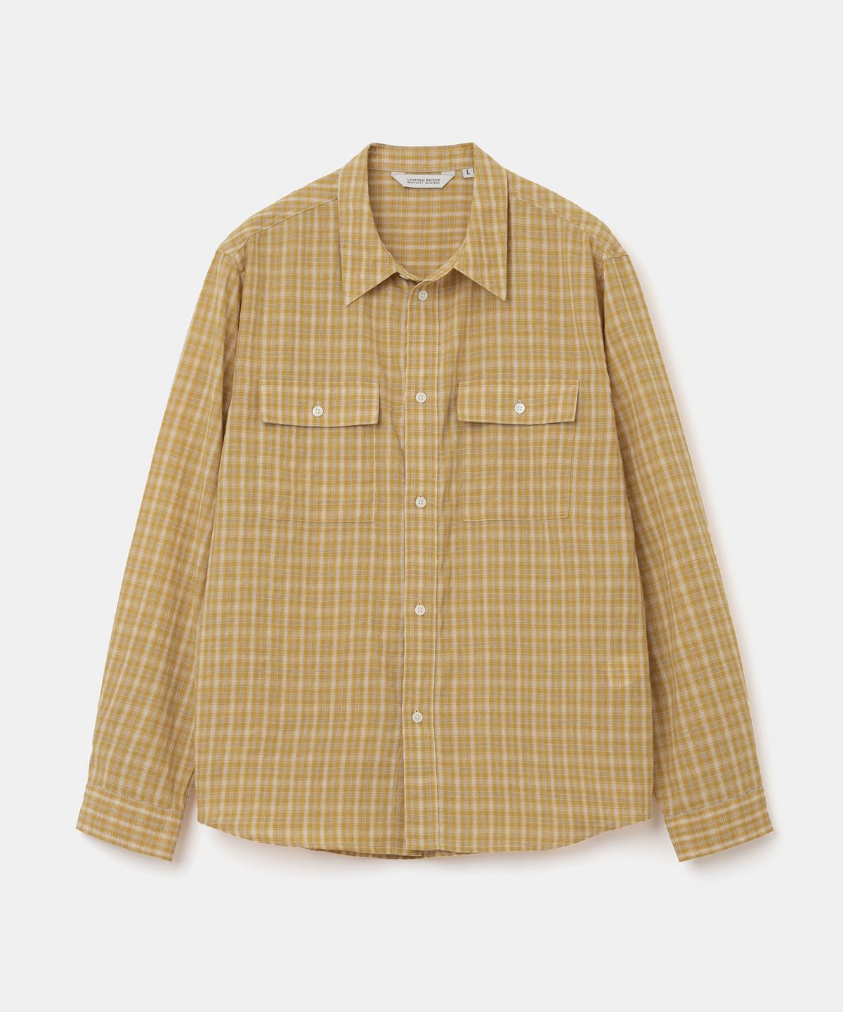 유니폼브릿지(UNIFORM BRIDGE) vintage check pocket shirt mustard