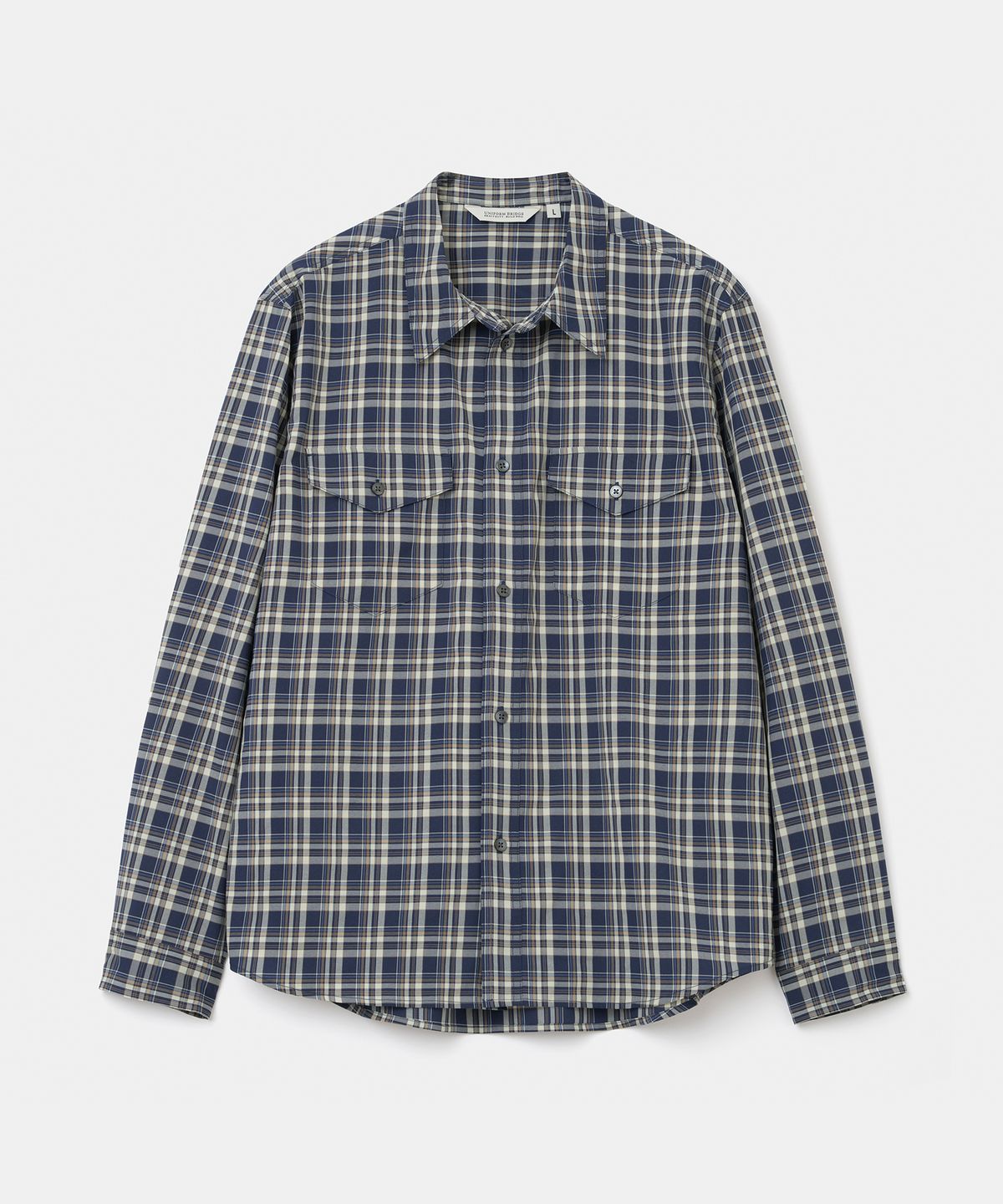 유니폼브릿지(UNIFORM BRIDGE) plaid check pocket shirt navy