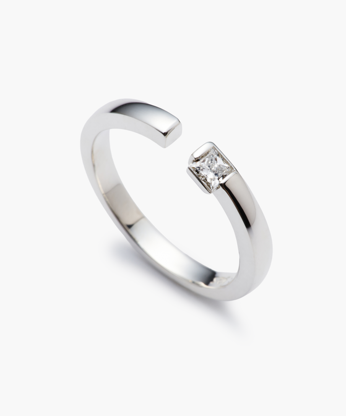리에르시(LIERSI) 엘 스퀘어 diamond 레귤러 오픈 반지