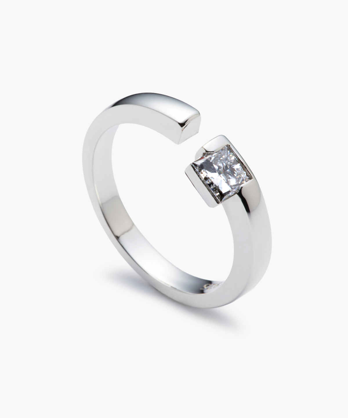리에르시(LIERSI) 엘 스퀘어 diamond 라지 오픈 반지