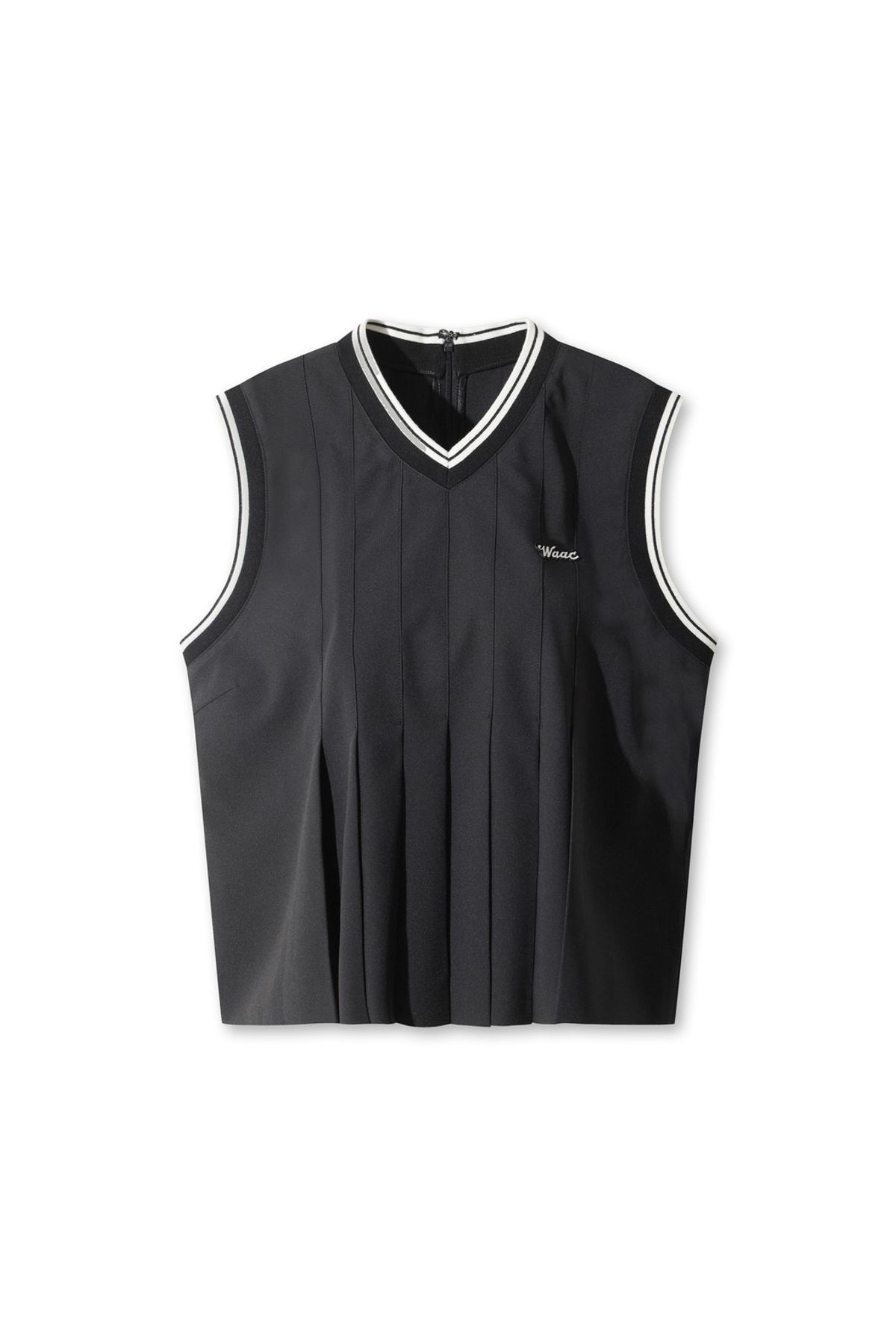왁(WAAC) Women Jersey pleats vest WWVAA25605BKX