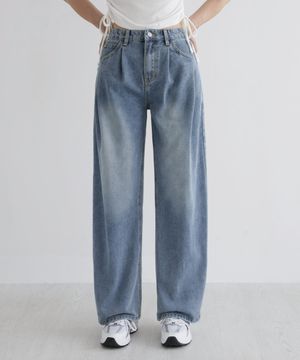 에어라이트 투 핀턱 와이드 데님 팬츠 3 Color