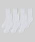 우먼즈 파인 리브드 크루 삭스 7팩 [화이트]