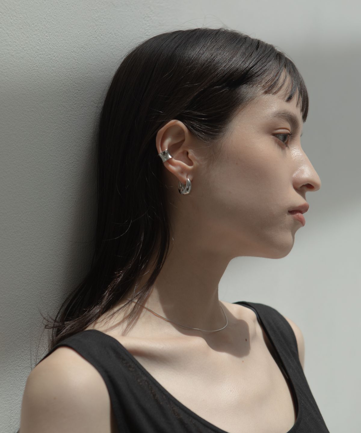 노비스도쿄(NOVICE TOKYO) 콤팩트 타원형 피어스(귀걸이) Compact Oval Pierce / Silver