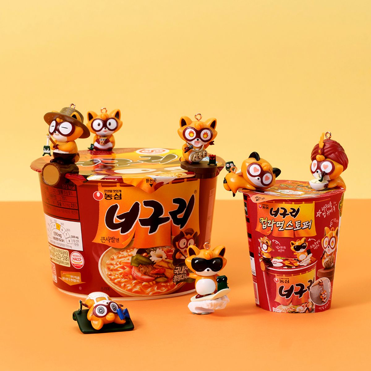 토이트론(TOYTRON) 너구리 컵라면 스토퍼 9종(랜덤)