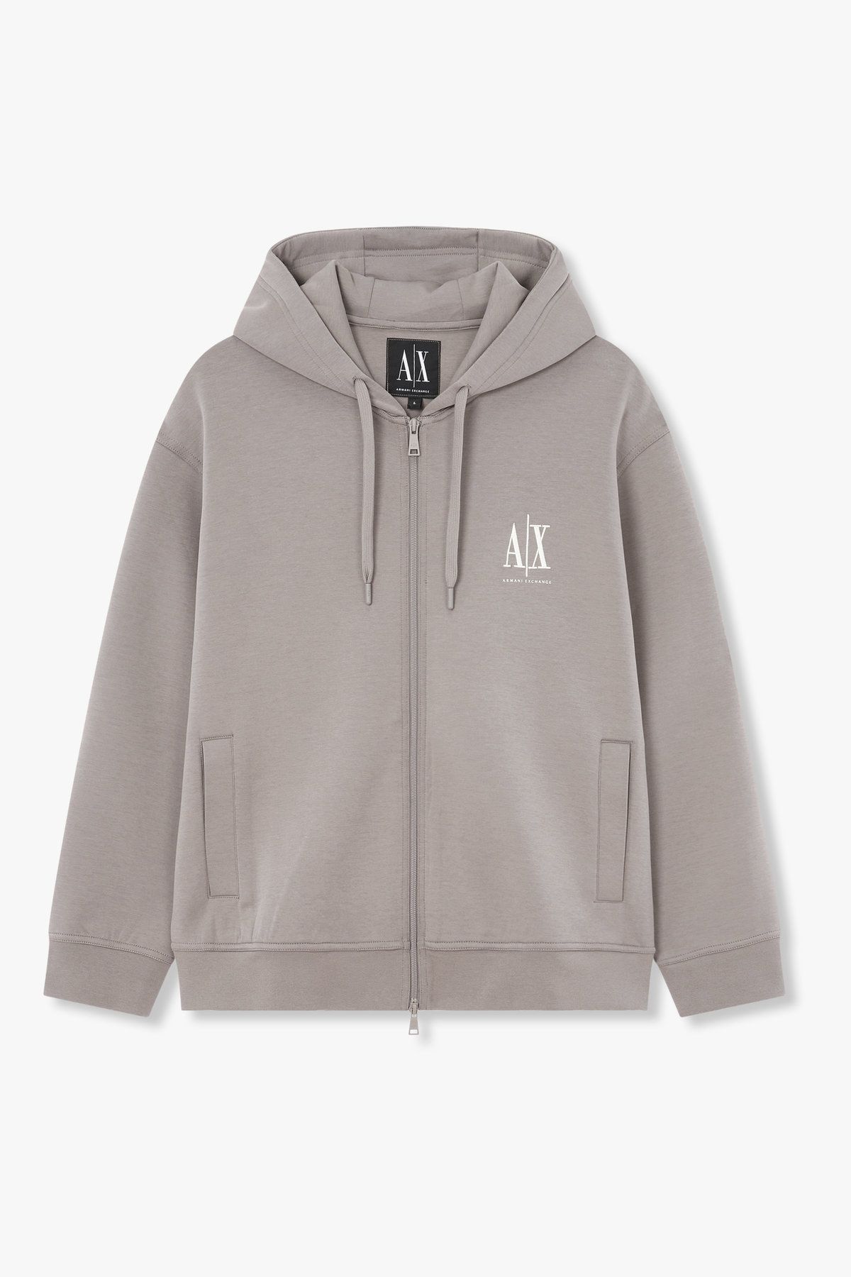 아르마니 익스체인지(ARMANI EXCHANGE) 남성 자수 로고 스트링 후디드 집업_초코 A415331108