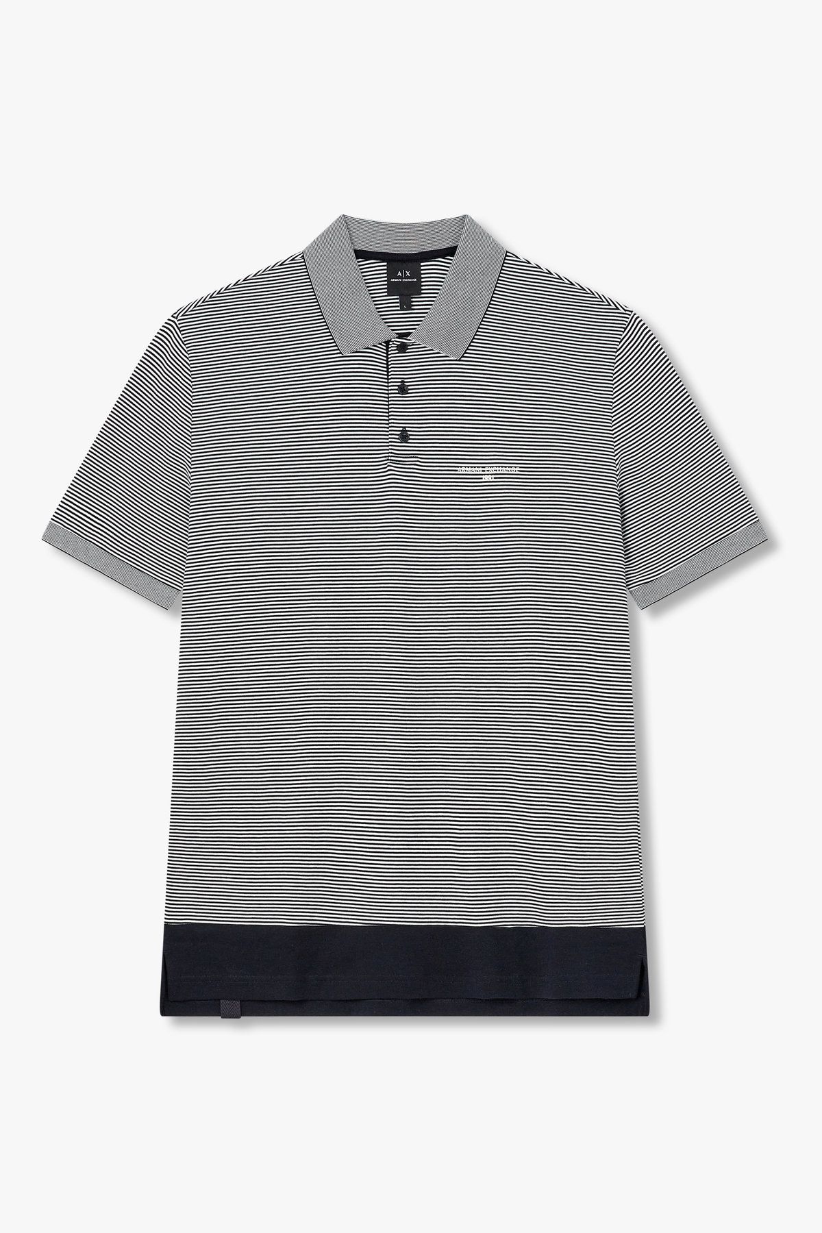 아르마니 익스체인지(ARMANI EXCHANGE) 남성 스트라이프 패턴 폴로 셔츠_다크 네이비 A415331010